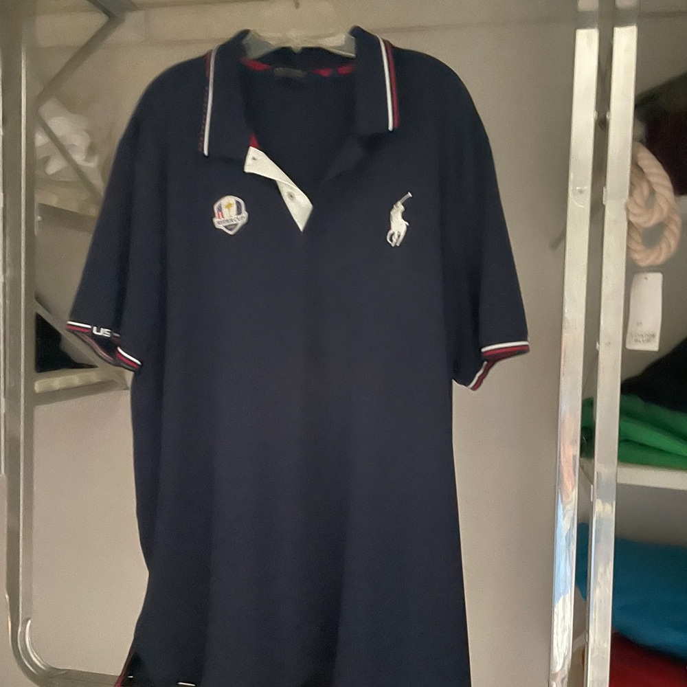 Navy Polo Golf golf  Shirt 2014 Ryder cup  Logo size XXL